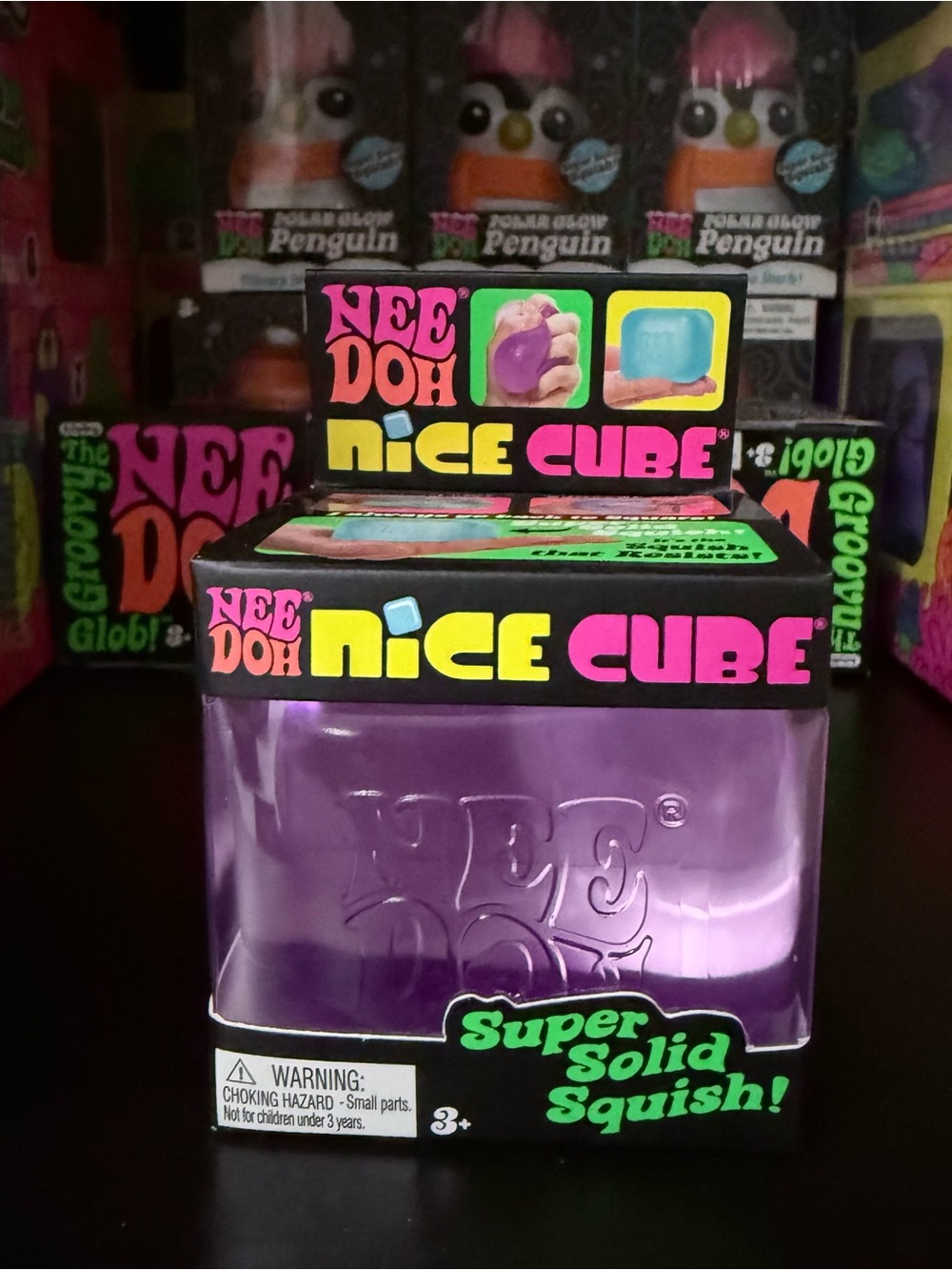 Nee Doh Nice Cube - Super Solid Squish! (Purple )- Viral TikTok Needoh Squishy